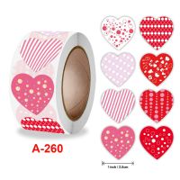 ๑☏℡ Valentines Day Love Self-Adhesive Sticker Envelope Sealing Round Hot Stamping Jewelry Label 1 Roll 500 Stickers Decoration