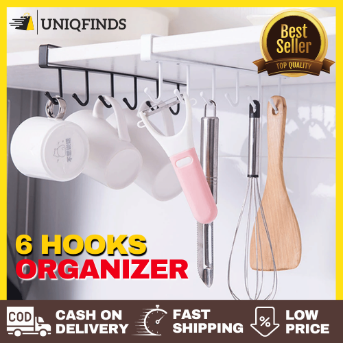 UniqFinds 6 Hooks Multipurpose Kitchen Holder Cup Holder for