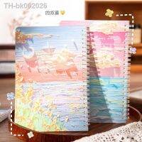 ◐ 60 sheet/book Mini Cute Cartoon Coil Notebook A5 Loose Leaf Portable Pocket Scrapbook Journal Back To School Student Supplies