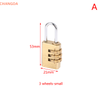 ?【Lowest price】CHANGDA ทองเหลือง MINI 3/4หลักหมายเลขรหัสล็อคชุดล็อคสำหรับกระเป๋าเดินทาง