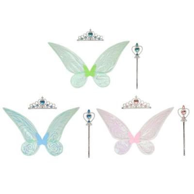 Girls Angel Wings Crown Set Crown Princess Costume Set Reusable Fairy Party Supplies Fairy Wings for Party benchmark