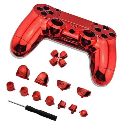 ”【；【-= Full Plated Controller Set Bumpers Triggers Dpad LB RB LT RT Case Screwdriver Replacement For PS4 Controller