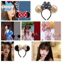 COSE ชุดปักเลื่อม หมวกลาย Minnie Mouse การ์ตูนลายการ์ตูน เจ้าหญิงสำหรับเด็ก ที่คาดผมหูมิกกี้ น่ารักน่ารักๆ ห่วงรัดผม สำหรับผู้หญิง