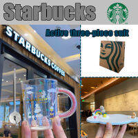 Starbuck แก้วรูปสัตว์สไตล์แอฟริกันพร้อมด้ามจับติดเพชรถ้วยน้ำใหม่แก้วกาแฟใส่เครื่องดื่มเย็นๆฤดูร้อนโปร่งใส