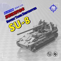 SSMODEL 72580 1/72 V1.7ชุด Moo In Resina Stampata ใน3D พิฆาต Carro Armato Sovietica SU-8