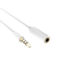 3ft 1m  White color 3.5 mm 4-pole Audio Stereo Headphone Male to Female Extension Cable Cables