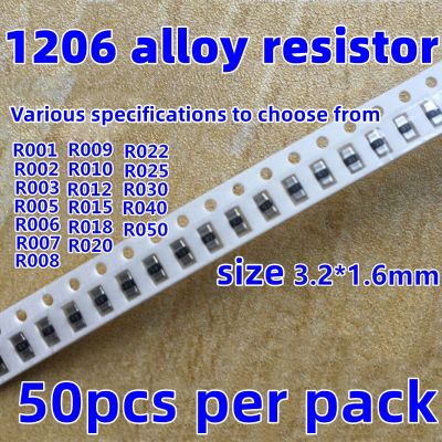Alloy  resistance 50PCS 1206 1W R001 R002 R003 R004 R005 R006 R008 R010 R012 R015 R020 R025 R030 R050   1%  chip resistors