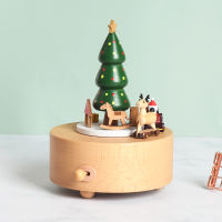 กล่องดนตรีไม้ไขลาน มีชีวิต Music box - Christmas Tree 1 (Car)