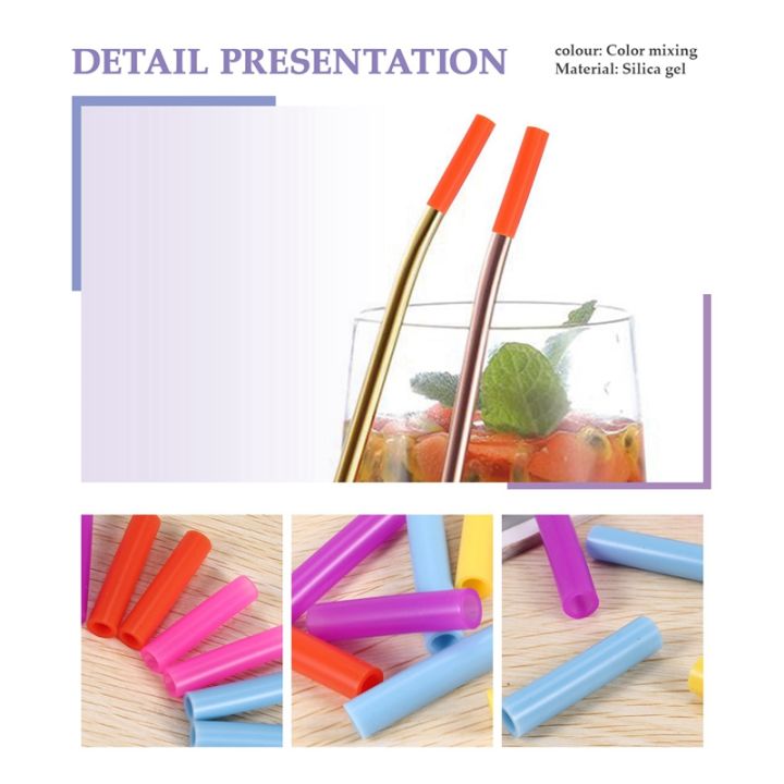 10pcs-assorted-colors-reusable-silicone-straws-tips-covers-for-0-24inch-6mm-stainless-steel-drinking-straw