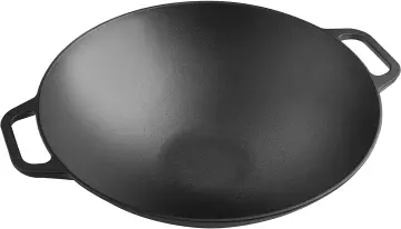 Victoria 15 in. Black Cast Iron Tawa Budare Comal Skillet Seasoned