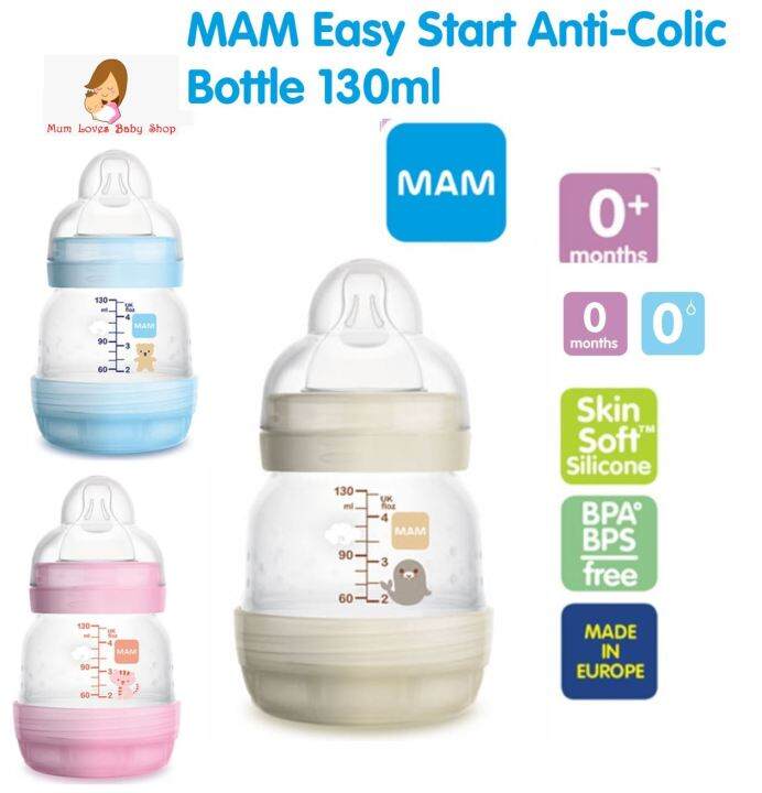 MAM Easy Start AntiColic Bottle 130ml Single with size 0 Teat Lazada