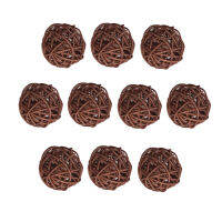 meriglare 10 Pcs Rattan Wicker Ball Table Ornaments Wedding Party Hanging Wobble Ball