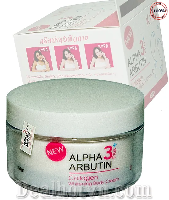 Kem dưỡng trắng da body Alpha Arbutin Collagen Cream 3+ Plus Kyra