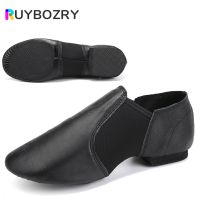 hot【DT】 RUYBOZRY Leather Jazz Shoes Tan Antiskid Sole Toddler Woman Gymnastics