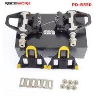 RACEWORK Ultrra PD-R8000 PD-R550จักรยานถนนจักรยานที่เหยียบเบามากบันไดแบบติดกับเท้าด้วยปุ่มสตั๊ด SM-SH11แป้นเหยียบจักรยาน