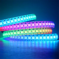 1เมตร144LEDs DC5V WS2812B 2812 Led พิกเซลแถบแอดเดรสแอดเดรสสมาร์ท RGB หลอดไฟ Led Strip เทปสีดำสีขาว PCB IP306567