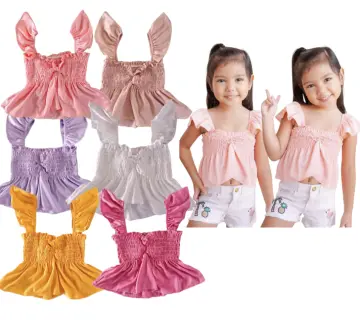 Smocked Crop Top for Kids Girls 6mo-2yo