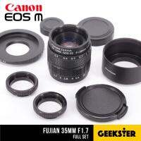 ชุดใหญ่ ✨ Fujian 35 mm f1.7  ✨ สำหรับกล้อง Canon EOS M Mirrorless ( เลนส์หลังละลาย ) ( โบเก้หมุนวน ) ( เลนส์มือหมุน ) ( เลนส์ หน้าชัดหลังเบลอ ) ( สำหรับ กล้อง แคนนอน ) ( เมาท์ EOS M ) ( EOS M Mount ) ( 35mm 1.7 ) ( Geekster )