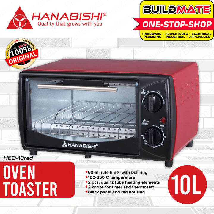 HANABISHI Oven Toaster 10L HEO10RED •BUILDMATE• Lazada PH