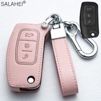 Leather Car Remote Key Cover Case For Ford Fiesta Focus 2 Ecosport Kuga Escape Falcon B-Max C-Max Eco Sport Galaxy For Car