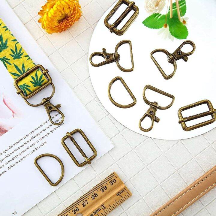 56pcs-keychain-hooks-with-d-rings-set-purse-hardware-for-bag-making-lanyard-snap-hooks-swivel-clasps-with-slide-buckle