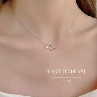 GLAMOR✨พร้อมส่ง สร้อยเพชร Heart to Heart สร้อยคอเงินแท้สไตล์เกาหลี สร้อยคอเพชร สร้อยเงินแท้ จี้สร้อยคอ สร้อยคอผู้หญิง สร้อยคอแฟชั่น