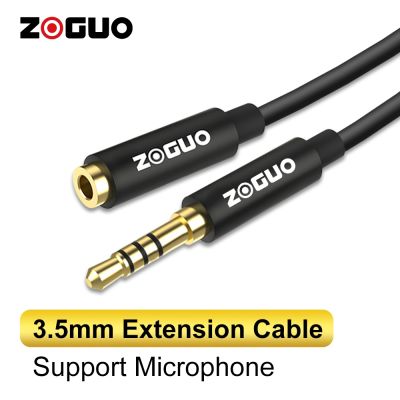 ZOGUO HIFI Headphone Extension Cable 4 Pole TRRS Jack 3.5mm male to female Stereo Audio with Microphone for Car Laptop Mini PC