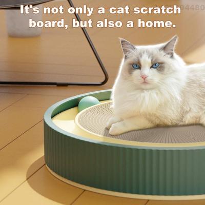 บอร์ดข่วนเล็บแมวรังแผ่นลับเล็บแบบ3 In 1พร้อมลูกบอลของเล่นสำหรับใช้ในบ้านให้แมวใช้บดกรงเล็บและเล่น