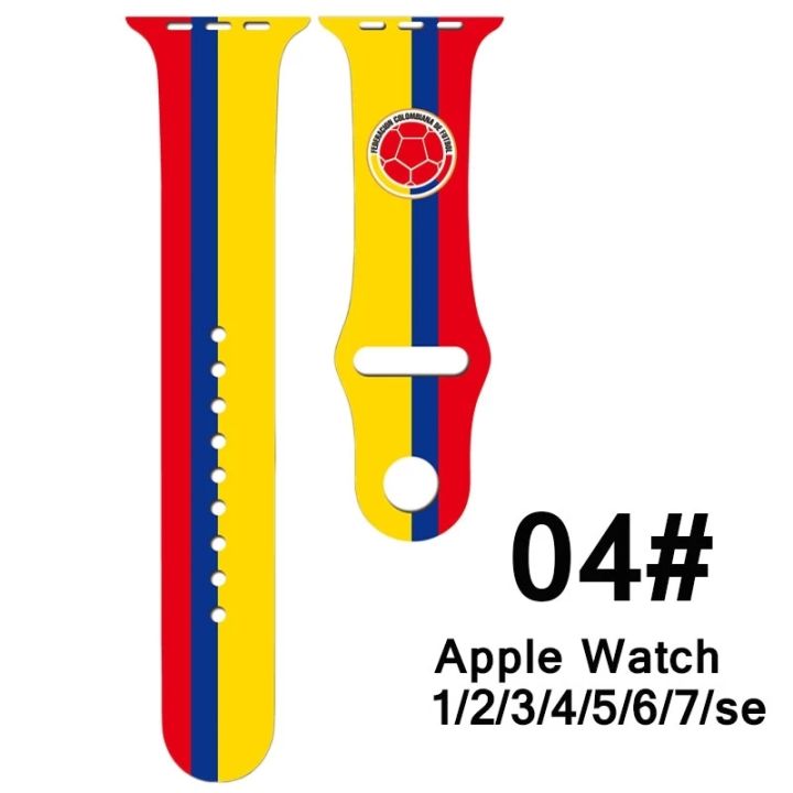 flag-series-silicone-strap-for-apple-watch-band-49-44-40-45-41-38-42mm-football-watchband-bracelet-iwatch-serie-3-4-5-6-se-7-8