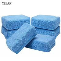 【cw】5x Car Microfiber Applicators Sponges Cloths Microfibre Hand Wax Polishing Pad 12cmx8cmhot