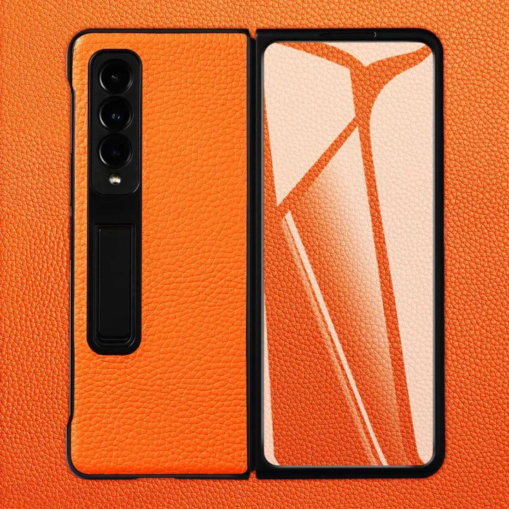 Genuine Cow Grain Leather Phone Case for Samsung Galaxy Z Fold 4 Fold4