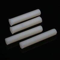 Nylon Slotted Grub Screws White Plastic Flat Point Bolts M6 M8 M10 M12 Fasteners