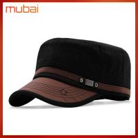 MUBAI สำหรับผู้ชาย ระบายอากาศได้ระบายอากาศ ปรับได้ปรับได้ หมวกนักเรียนนายร้อย หมวกกองทัพ หมวกแก๊ปเบสบอล หมวกบังแดด