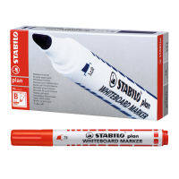 STABILO ปากกาไวท์บอร์ด หัวตัด รุ่น Plan 643 สีแดง (10ด้าม)