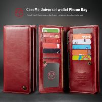 ✟ CaseMe Wallet Case For LG G6 G5 Universal Phone Pouch Credit Card Slots Money Pocket Zipper Multi-Function Phone Bag For iPhone