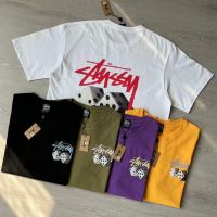 2023 FOR■○☑ Stussy stu west 230 grams of pure cotton short sleeve T-shirt dice printed behind loose round collar men and women lovers