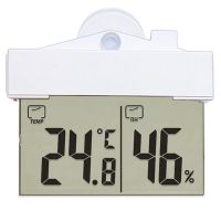 Digital Transparent Home Window Display Thermometer Hygrometer Indoor Outdoor Temperature Indoor Humidity Meter Station With Sucker Suction