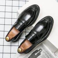 2023 New Men Loafers Formal Leather Shoes Elegant Dress Shoe Simple Slip On Man Casual Work Shoes Flat Shoes Classic Moccasins