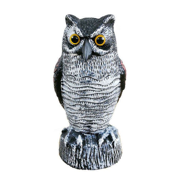Owl Statue Vivid Fake Horned Owl Bird Scarecrow Decoy Statuette Garden