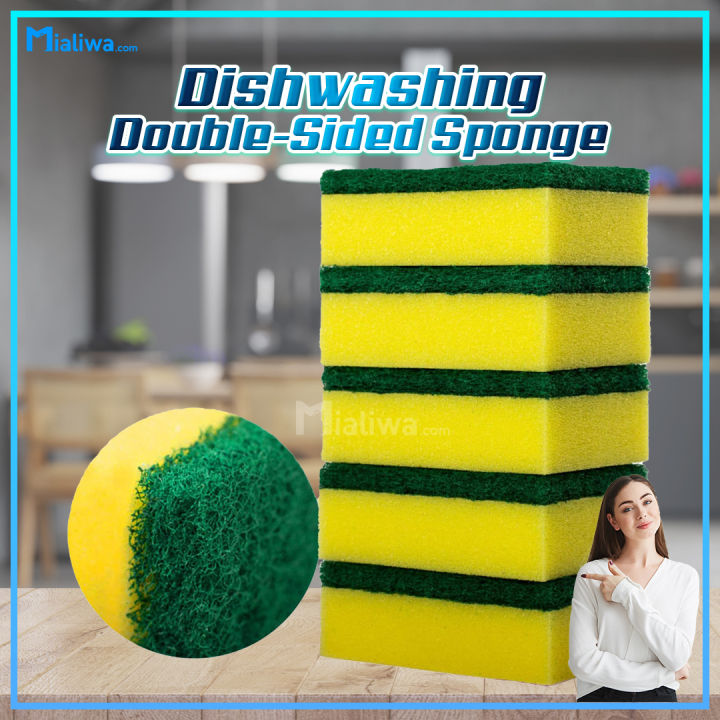 Dishwashing Double-Sided Sponge With Non-Scratch Soft Spongy Absorbent ...