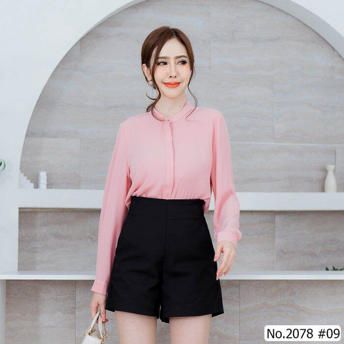 maristar-no-2078-เสื้อแขนยาวสีพื้น-solid-long-sleeve-blouse