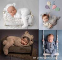 ✟ rfefefewfeerew 2 pc/set newborn fotografia adereços macacão chapéu de crochê lã bebê menino menina roupa do animal foto prop