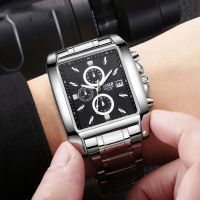 BOSCK Men Watches Luxury Brand Full Steel Waterproof Sport Quartz Watch Men Fashion Date Clock Chronograph Relogio Masculino