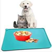 Dog Cat Food Mat Large (21 x 14 ) Silicone Waterproof Pet Bowl Mat Non Slip Pet Bowl Mats Placemats dog supplies