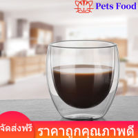 ขวดน้ำแก้วสองชั้นทนความร้อน 80 มล. ถ้วยชากาแฟ