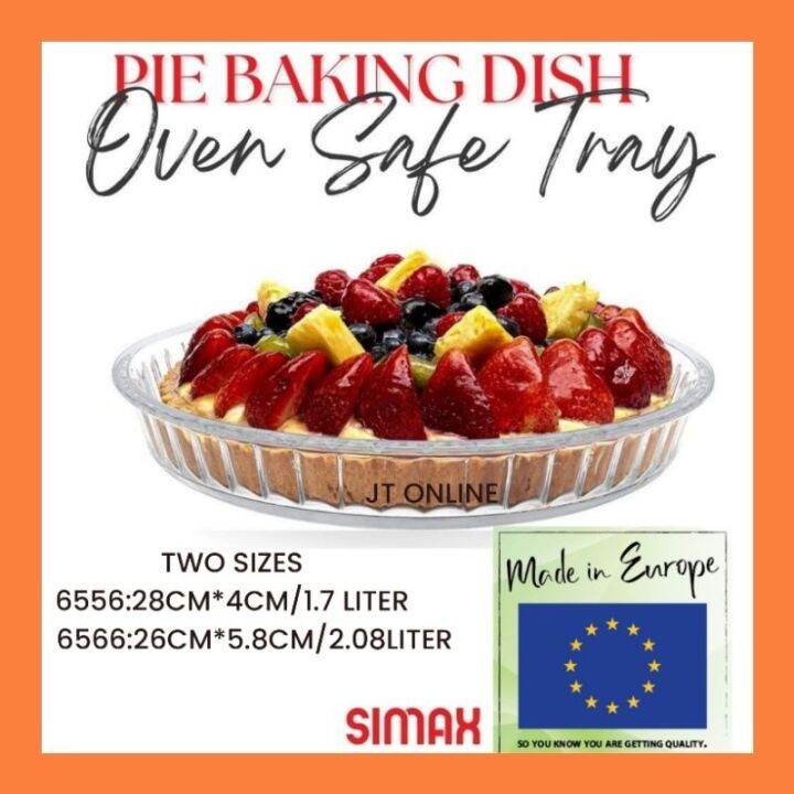 Simax glass pie pan/26cm/28cm round pie plate/glass baking dish/fluted