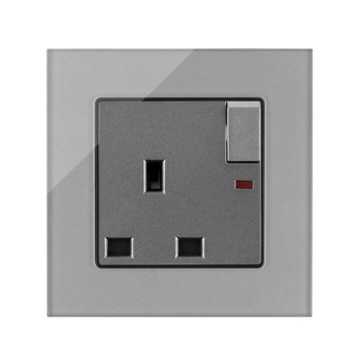 Frame Wall 146mm Socket Malta 13A UK Maldives With Charger Outlet Grey