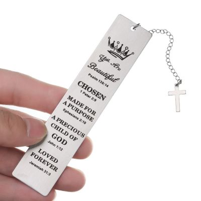 Metal Bookmark Christian Book Clip Gifts for Women Inspirational Bible Verse Pagination Mark Religious Church Gift Loved Forever