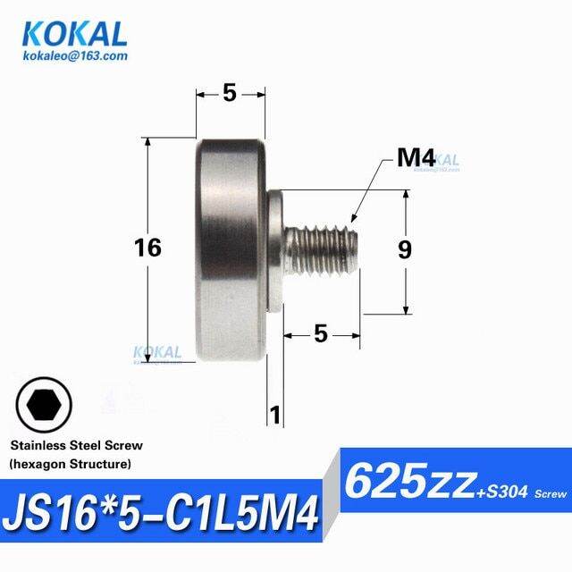 แบริ่งสกรูที่มีคุณภาพสูง-m3-m4-m5-m6-sus304สแตนเลสด้ามตลับลูกปืนเม็ดกลม-ntbg-bjl01แบริ่งเกลียวนอก608-626-1ชิ้น