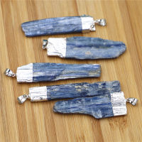 Wholesale Holiday Sale Beautiful Natural Blue Kyanite Rough Stone Pendant with Silvers Metal Plating on Top